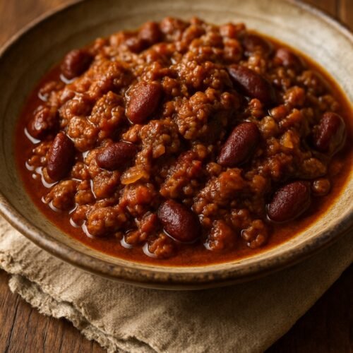 Chili con Carne in a bowl.