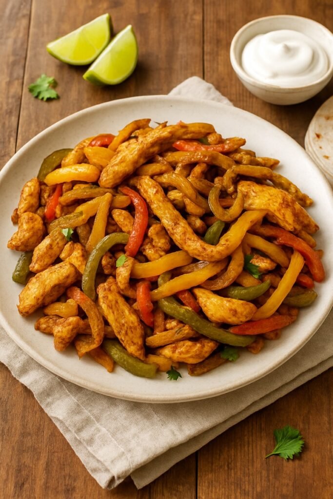 Mexican Chicken Fajitas on a plate