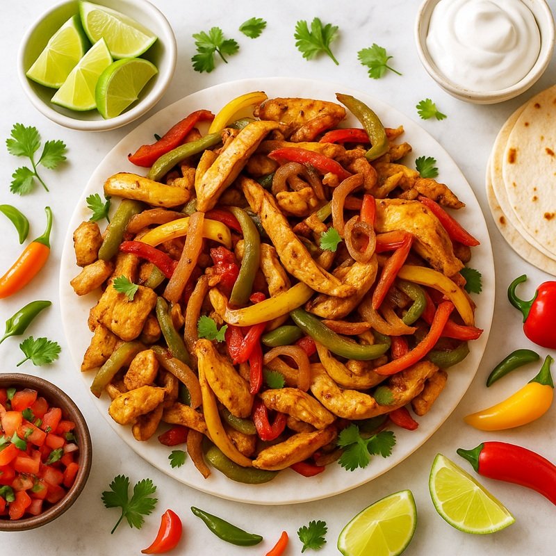 Mexican Chicken Fajitas on a plate