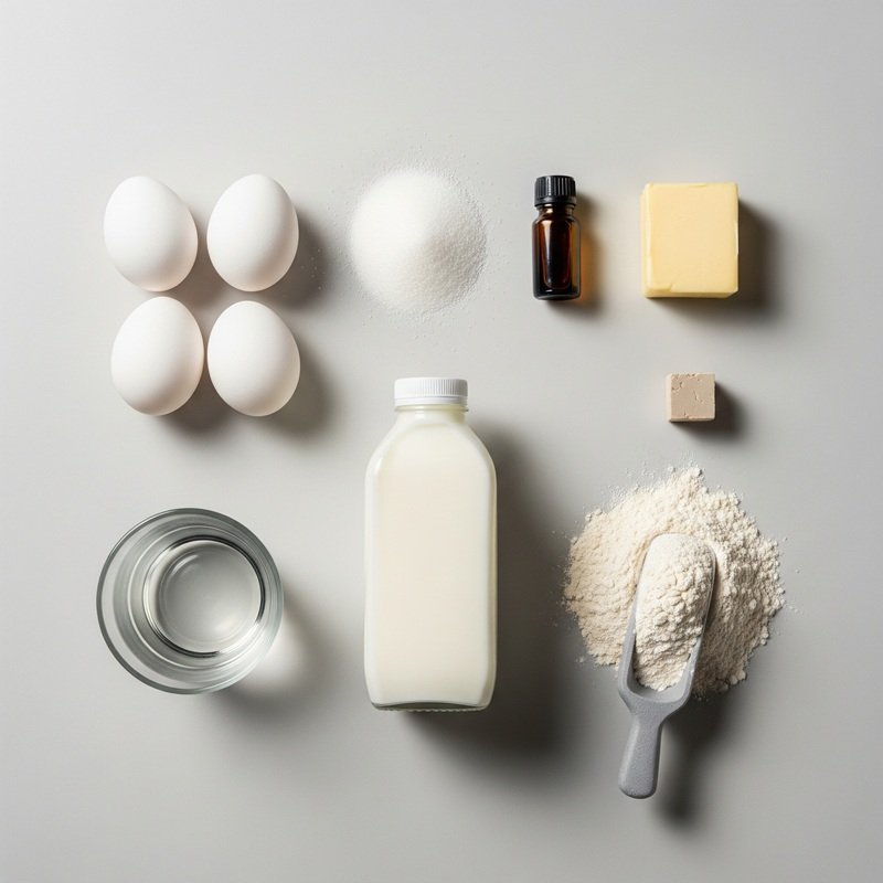 Belgian Waffles ingredients on a neutral background