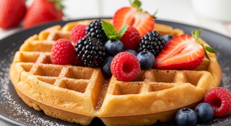 belgian waffles on a plate