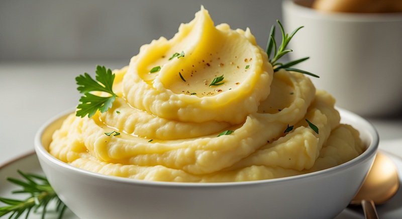 Homemade mashed potatoes in a bowl