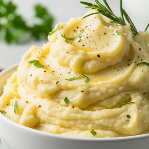 Homemade mashed potatoes in a bowl