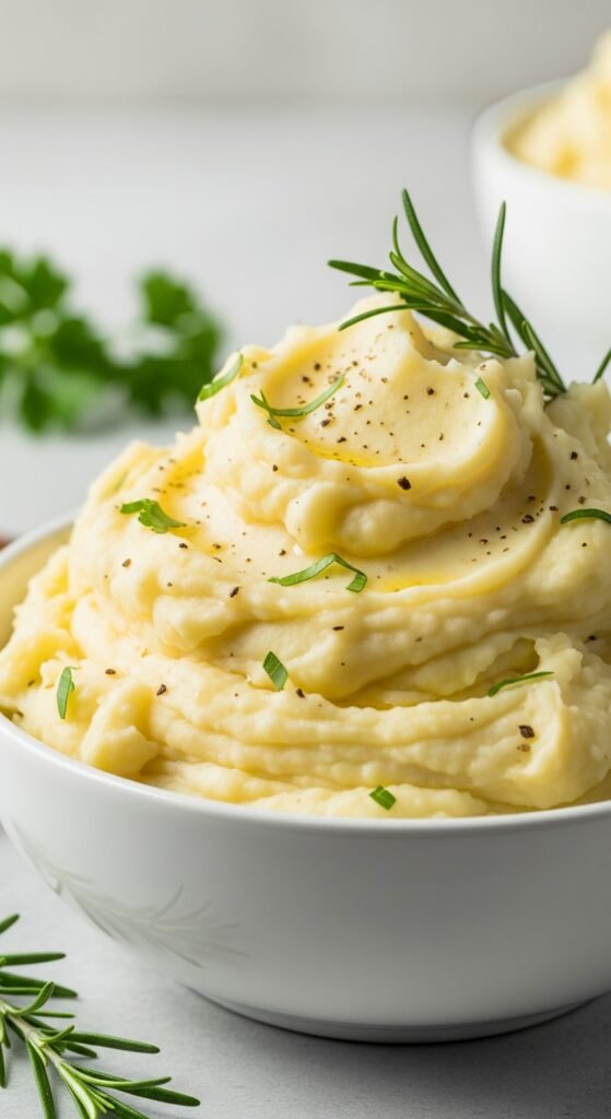 Homemade mashed potatoes in a bowl