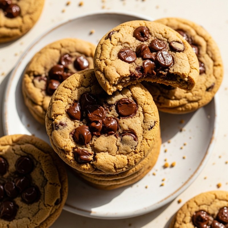 Chocolate chip cookies on a plate