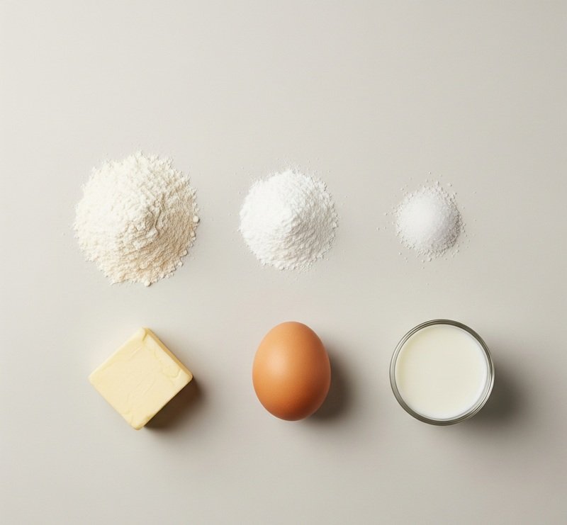 scones ingredients on a neutral background